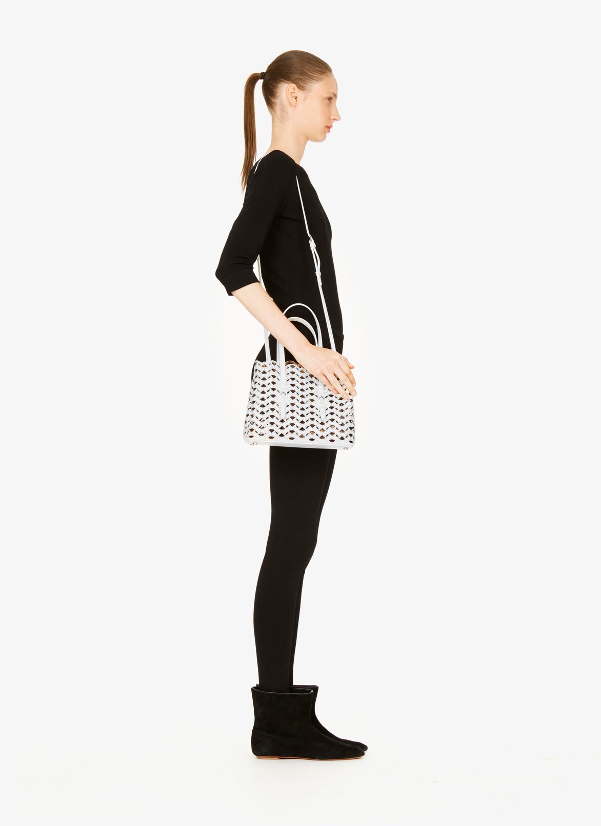 Mina 25 Tote Bag ALAÏA WHITE MINA 25 TOTE BAG